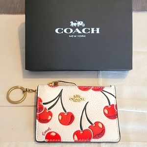 Coach Cherry ID Case (Mini Wallet with Keyring)